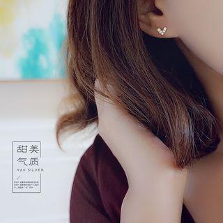 Rhinestone Heart Ear Stud