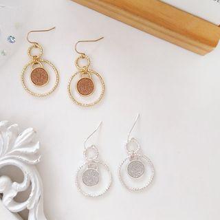 Matte Disc Hoop Earring