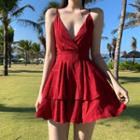 Spaghetti Strap Open-back Playsuit