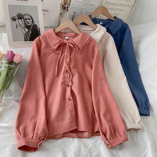 Ribbon Plain Blouse