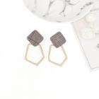 Plaid Square Geometric Hoop Dangle Earring