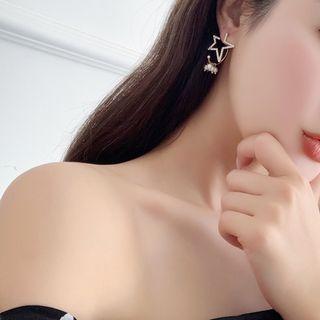 Faux Pearl Dangle Earring 1 Pair - E9626 - Star - One Size