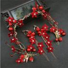 Chinese Traditional Wedding Headpiece Flower - Red - One Size
