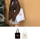 Feather Print Canvas Tote Bag