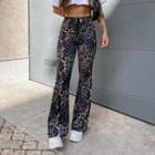Leopard Print Straight Leg Jeans