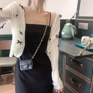 Bow Detail Cardigan White - One Size