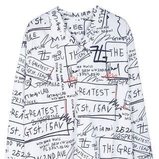 Long-sleeve Graffiti Printed Shirt