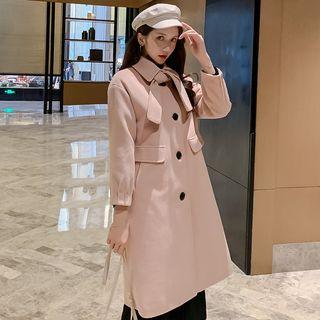 Single-breasted Tie-neck Coat