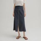Slit-front Stitched Long Skirt