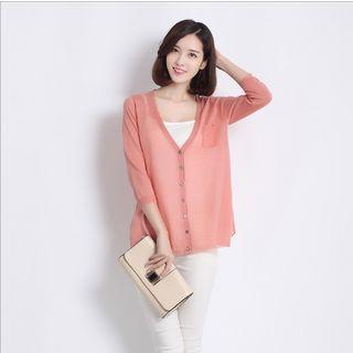 V-neck Linen Cardigan
