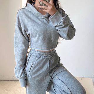 Plain Crop Hoodie - 2 Colors