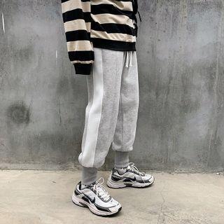 Drawstring-waist Contrast Trim Sweatpants