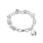 Elegant Heart Bracelet Silver - One Size