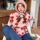 Sleeveless Flower Loose-fit Vest Pink - One Size