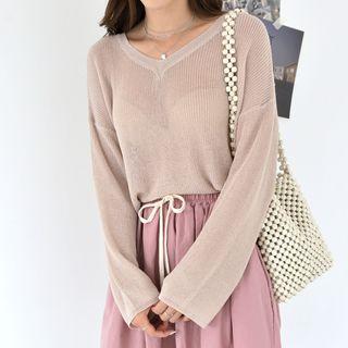 Raglan-sleeve Summer Knit Top