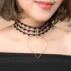 Heart-drop Pompom Choker