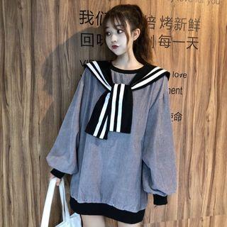 Set: Oversize Pullover + Striped Cape