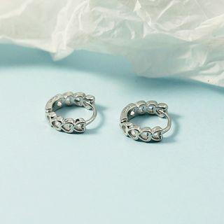 Eyelet Heart Hoop Earring As Shown In Figure - One Size