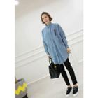 Stand-collar Denim Zip-up Jacket