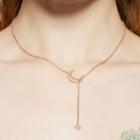 Alloy Moon & Star Pendant Necklace Gold - One Size