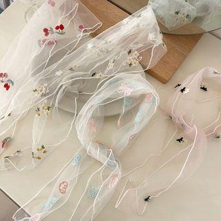Embroidered Lace Hair Tie