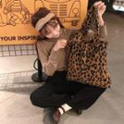Corduroy Leopard Print Tote Bag As Shown In Figure - One Size