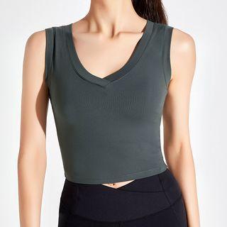 Sleeveless V-neck Sports Top