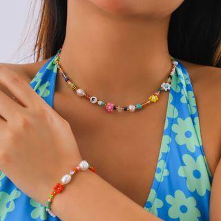 Flower Acrylic Faux Pearl Faux Crystal Choker / Bracelet