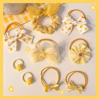 Set Of 10: Hair Tie 8# - Set Of 10 Pcs - Yellow - One Size