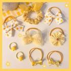Set Of 10: Hair Tie 8# - Set Of 10 Pcs - Yellow - One Size