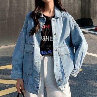 Denim Cargo Shirt Jacket