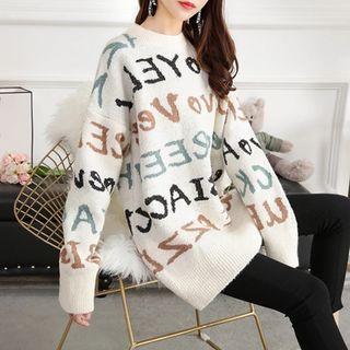 Lettering Knit Sweater