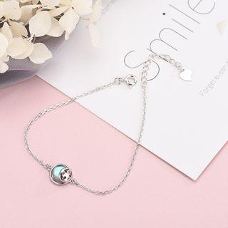 925 Sterling Silver Moon Bracelet Brs162 - One Size