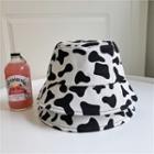Cow Print Bucket Hat White - One Size