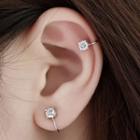 925 Sterling Silver Rhinestone Clip-on Earring