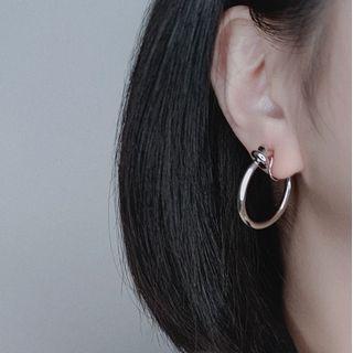 925 Silver Hoop Earrings / Clip On Earring