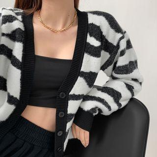Zebra-print Loose-fit Cardigan