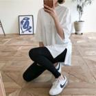 Round-neck Loose-fit T-shirt Ivory - One Size