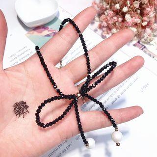 Ribbon Necklace Black - One Size