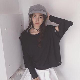 Button-sleeve Pullover