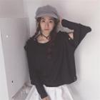 Button-sleeve Pullover