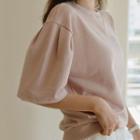 Pleated Drop-shoulder Sweatshirt