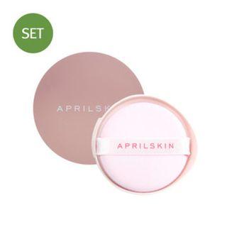 April Skin - Magic Snow Fixing Foundation Spf30 Pa++ With Refill #21 Light Beige