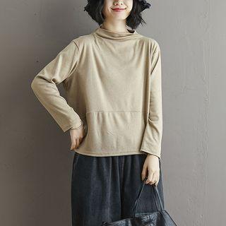 Mock Neck  Long-sleeve Top