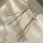 925 Sterling Rhinestone Dangle Earring 1 Pair - As Shown In Figure - One Size