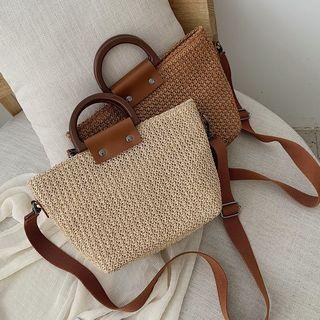 Two-way Straw Crossbody Bag