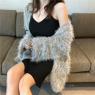 Pocketed Open Front Knit Jacket