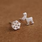 S925 Sterling Silver Snowflake Non Matching Earrings
