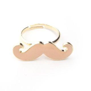 Moustache Ring Pink - One Size