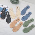 Square-toe Toe-loop Slide Sandals